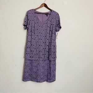 NWT R&M Richards Evening Lace Dress Women Size 18W Color Purple